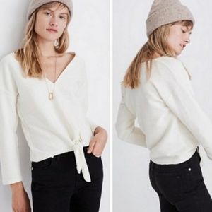 Madewell Texture & Thread Women’s Ribbed Tie Front Top Size Small Style K4775